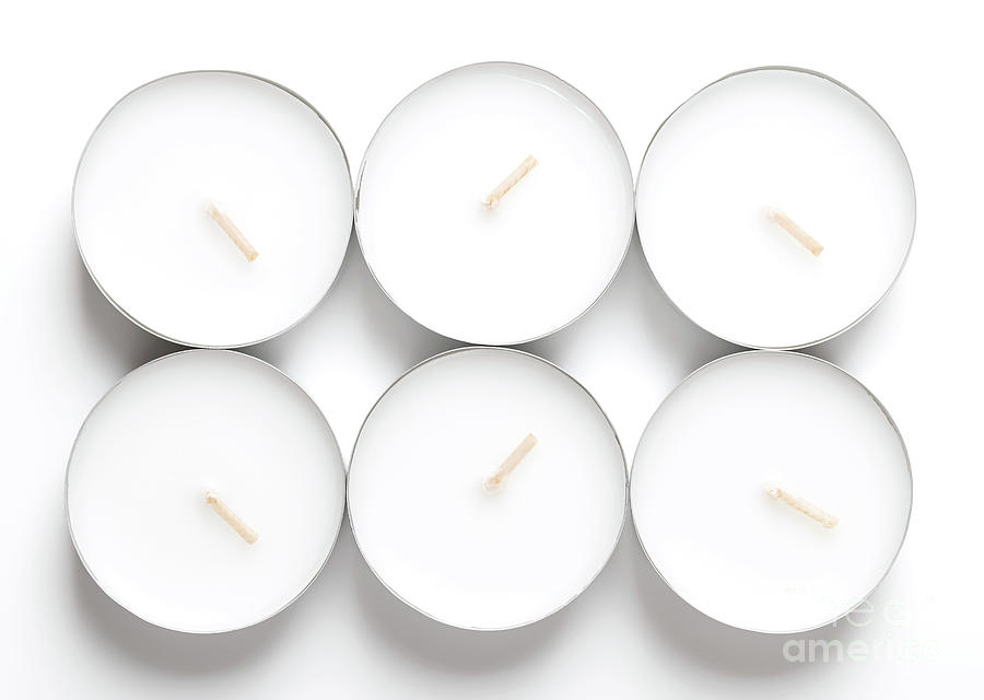 Group of maxi tealights, longburning tea lights, large tea candles, nightlights Photograph by