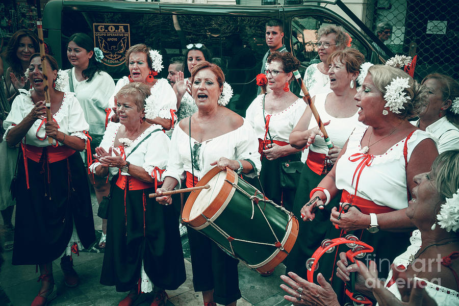 Group Of Spanish Women Singing At Spanish Feria Photograph