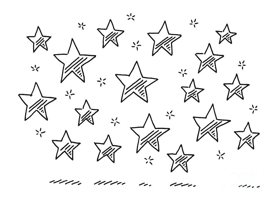 Group Of Stars Drawing Drawing by Frank Ramspott | Fine Art America