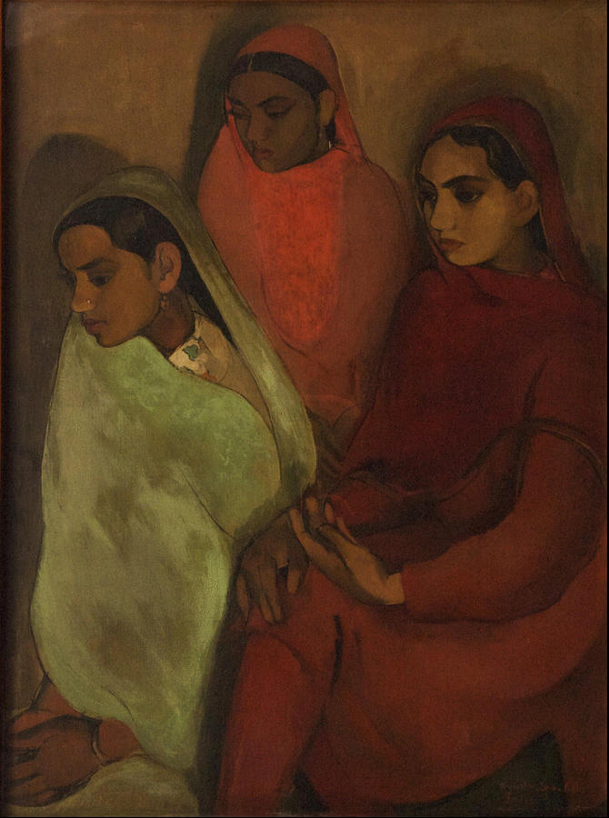 Group of Three Girls Painting by Amrita Sher Gil - Fine Art America