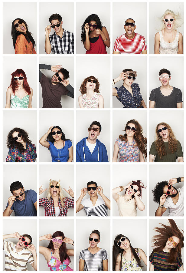 Group portrait of people wearing sunglasses Photograph by Flashpop