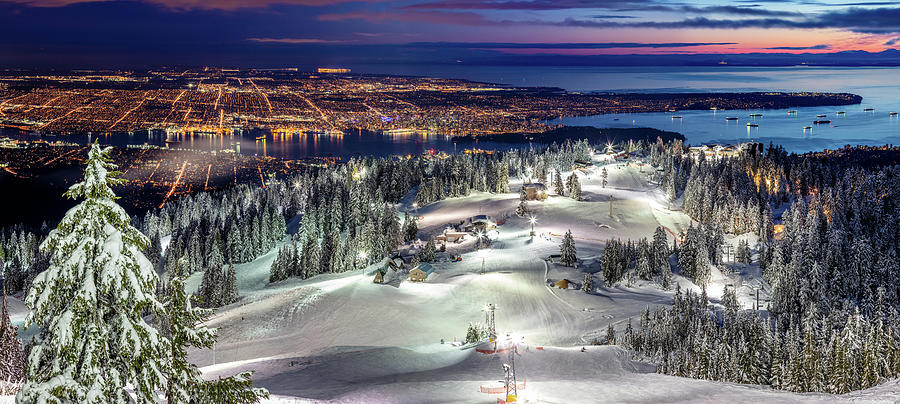 Grouse Mountain View of Vancouver Photograph by Pierre Leclerc Photography