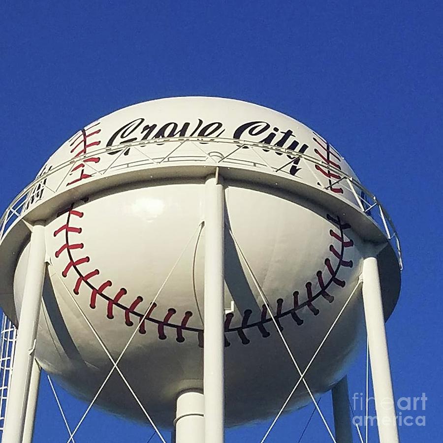 Grove City Baseball Water Tower Photograph by Serbennia Davis Grove City Baseball Water Tower Photograph by Serbennia Davis