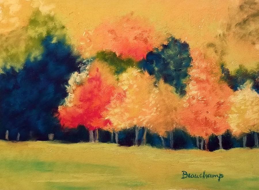 Grove of Trees Pastel by Nancy Beauchamp