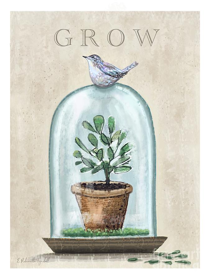 Grow Terrarium  Painting by Elizabeth Robinette Tyndall