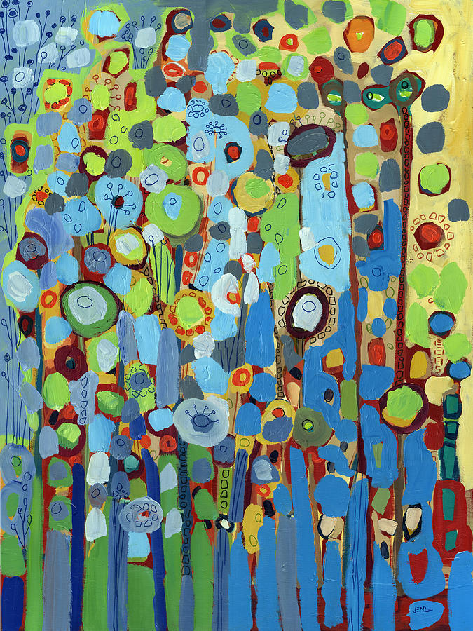 Growing in Blue Painting by Jennifer Lommers