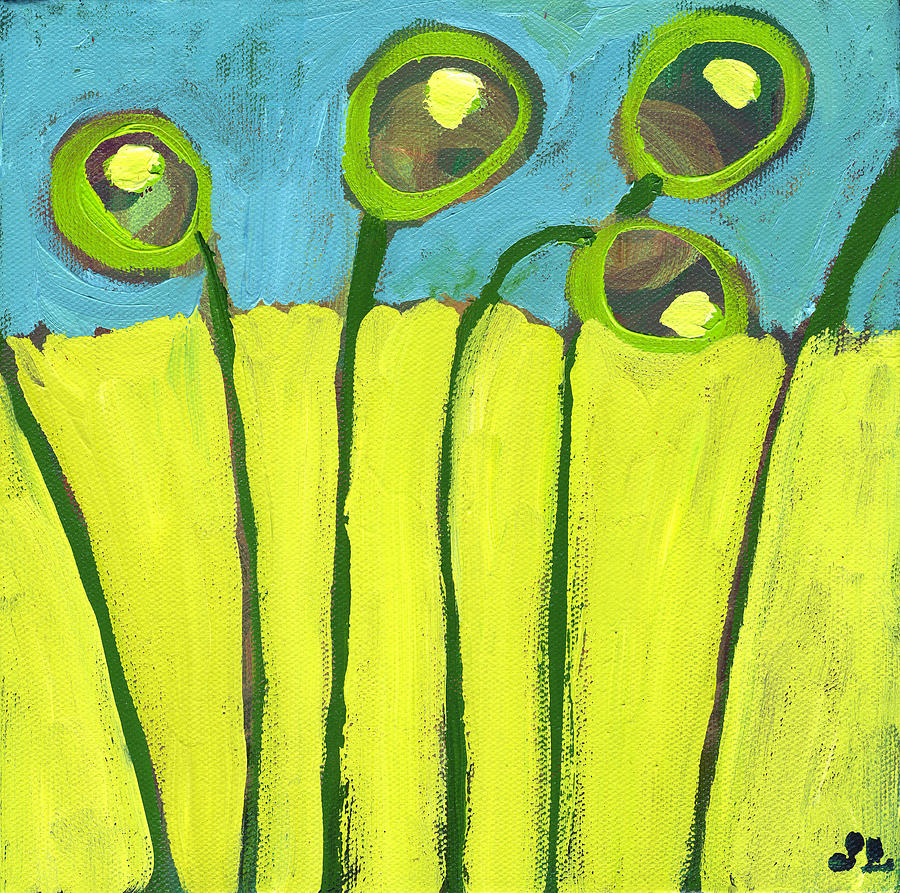 Growing In Green And Turquoise Painting