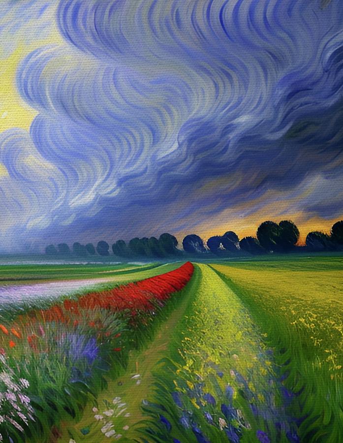 Growing Spring Storms. Painting by Ally White