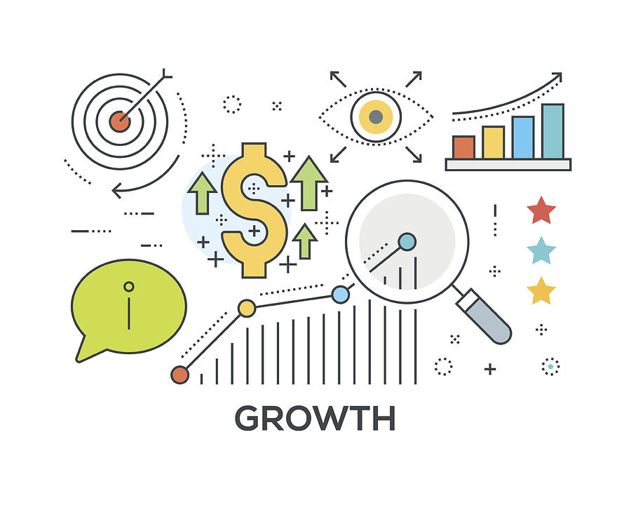 Growth Concept with icons Drawing by Enis Aksoy