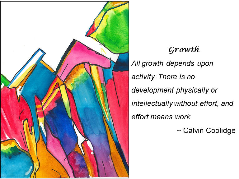 Growth With Inspirational Quote Painting by Diane Chinn