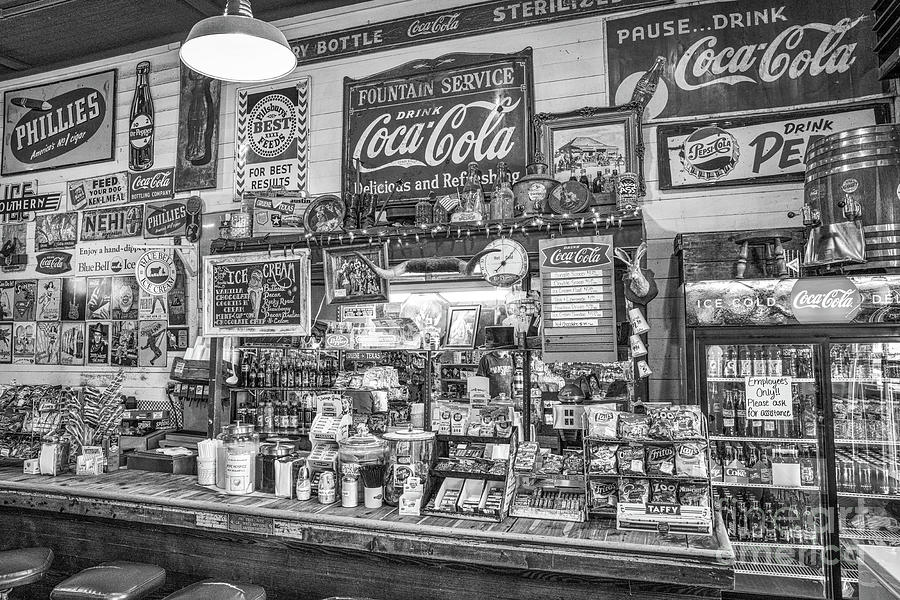 Vintage Photograph - Gruene General Store and Soda Fountain by Bee Creek Photography - Tod and Cynthia
