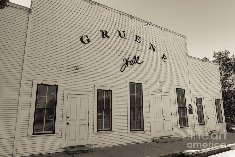 Gruene Hall Photograph - Gruene Hall Sepia by Bee Creek Photography - Tod and Cynthia