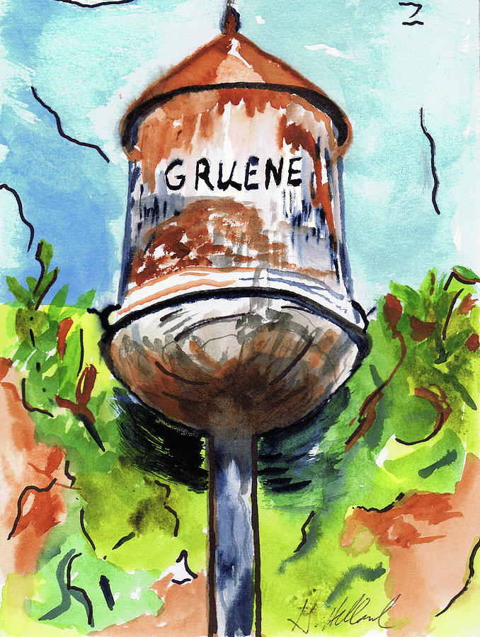 Gruene Tower Painting by Genevieve Holland Gruene Tower Painting by Genevieve Holland