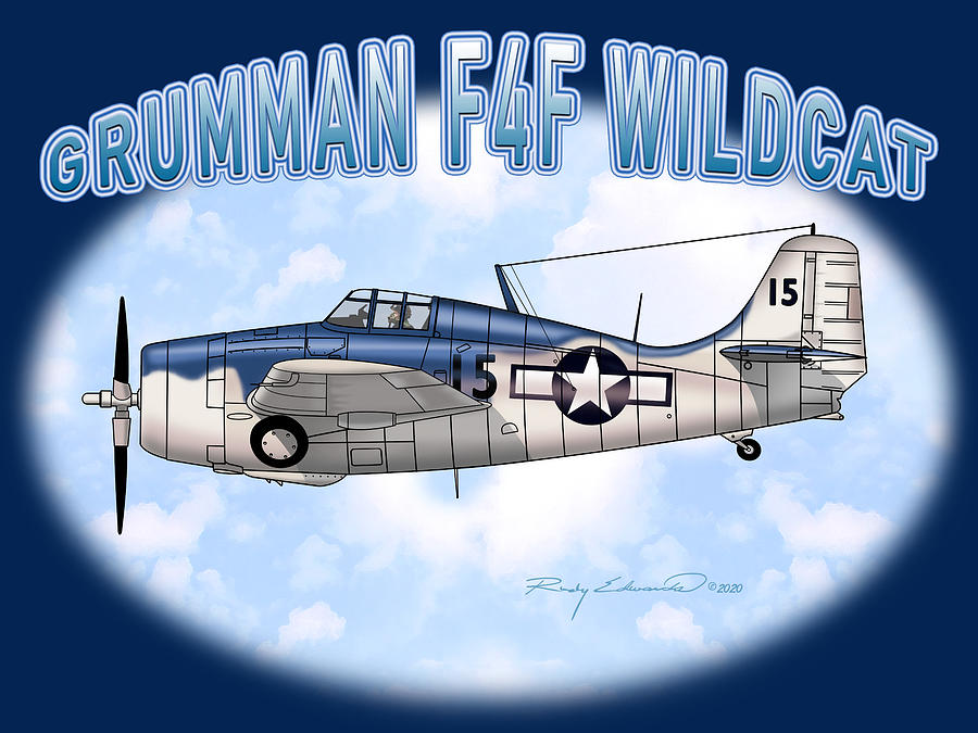 Grumman F4F Wildcat Drawing by Greg Edwards | Pixels