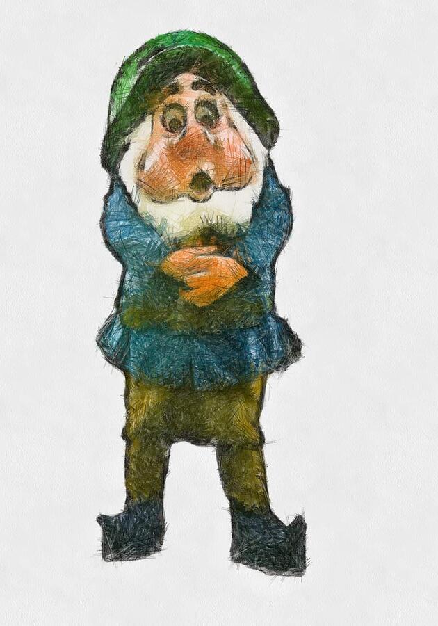 Grumpy Dwarf with Surprised Expression Digital Art by Trish Tritz ...