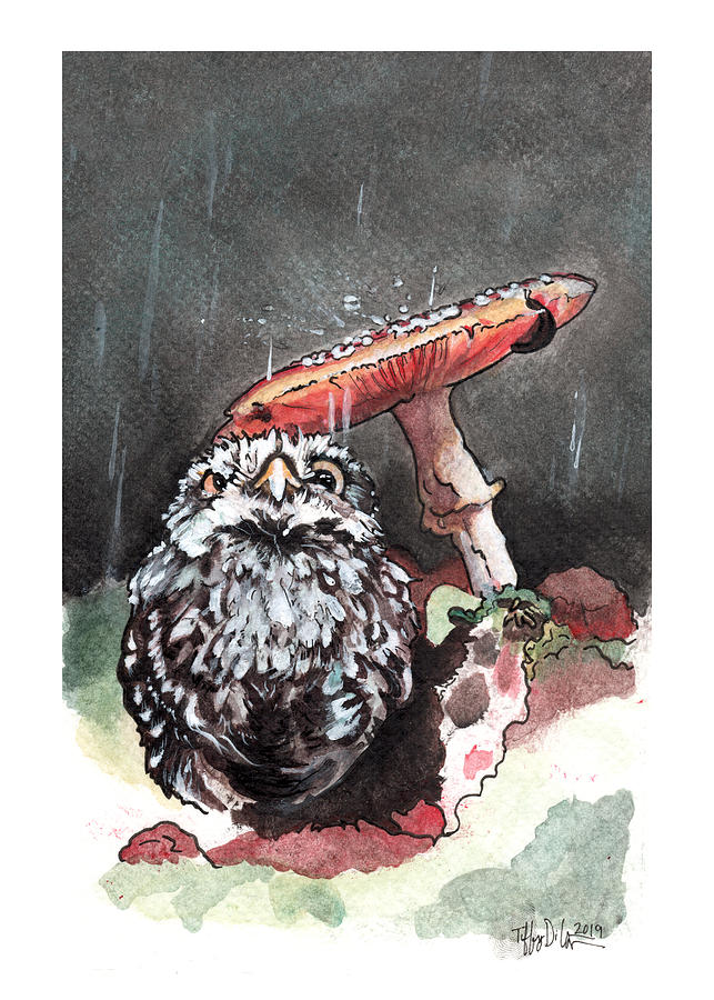 Grumpy Owl Painting by Tiffany DiGiacomo