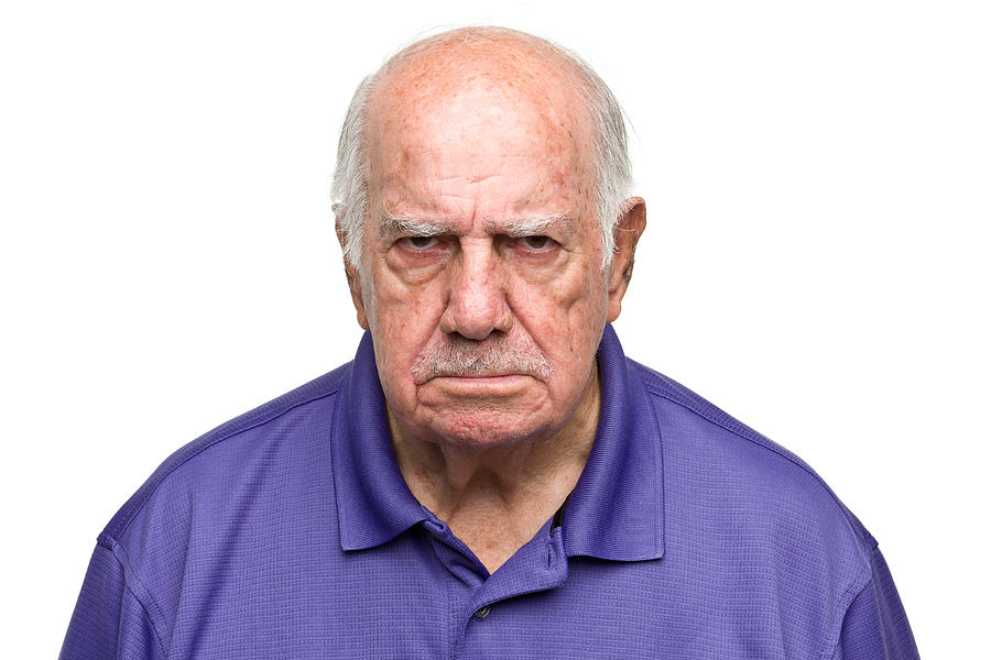 Grumpy Senior Man Photograph by Drbimages