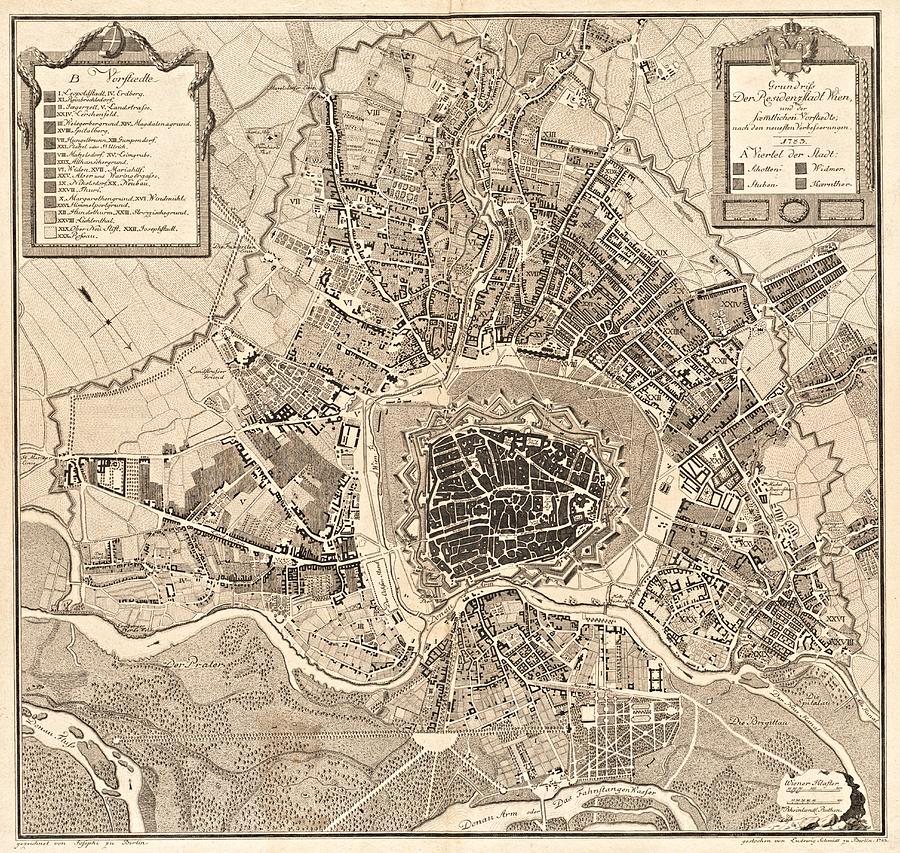 Grundriss der residenzstadt Wien, und der seamtlichen vorstaedte nach ...