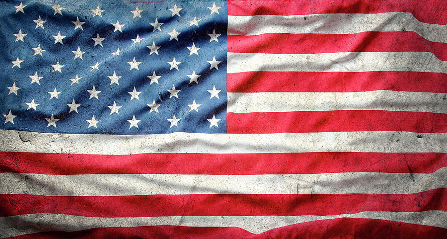 Grunge American Flag Usa Photograph