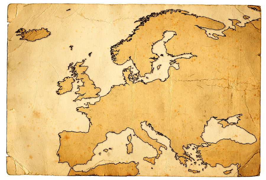 Grunge Map of Europe Photograph by Duncan1890