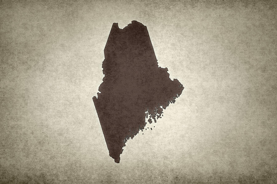 Grunge map of the state of Maine Photograph by Gwengoat
