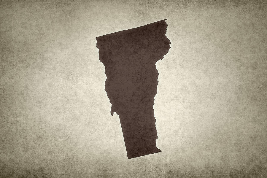Grunge map of the state of Vermont Photograph by Gwengoat