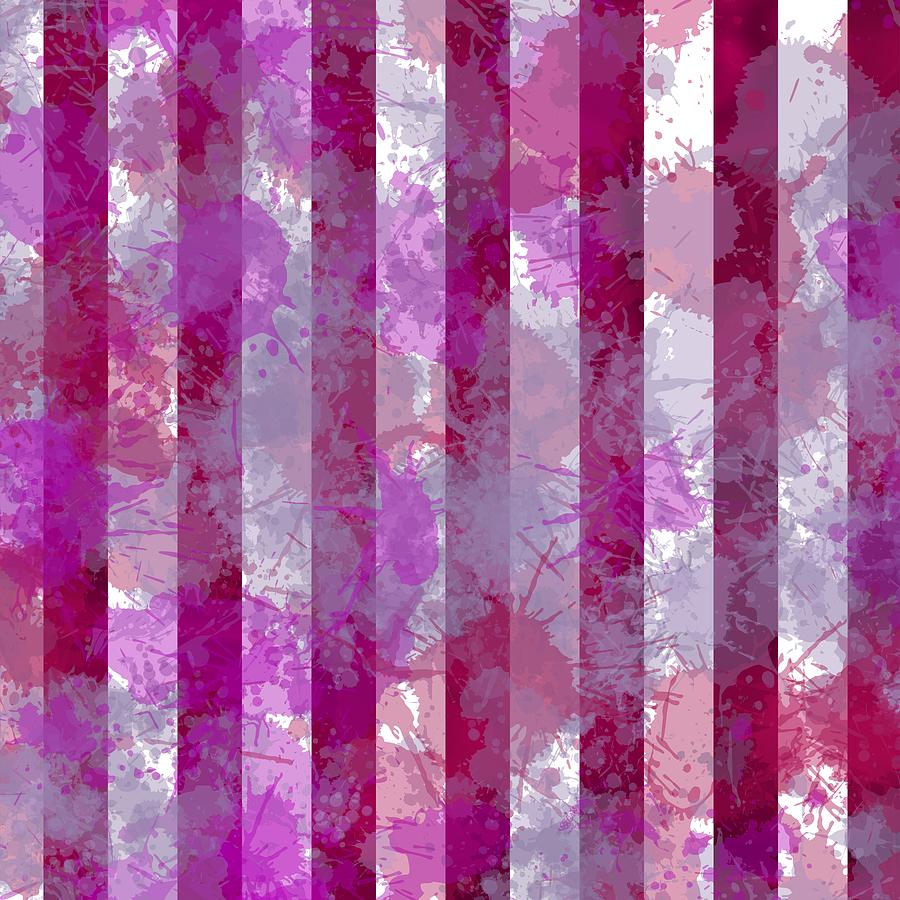 Grunge White And Violet Stripes Digital Art