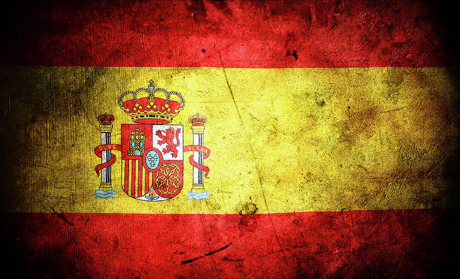 Grungy Spanish Flag Photograph