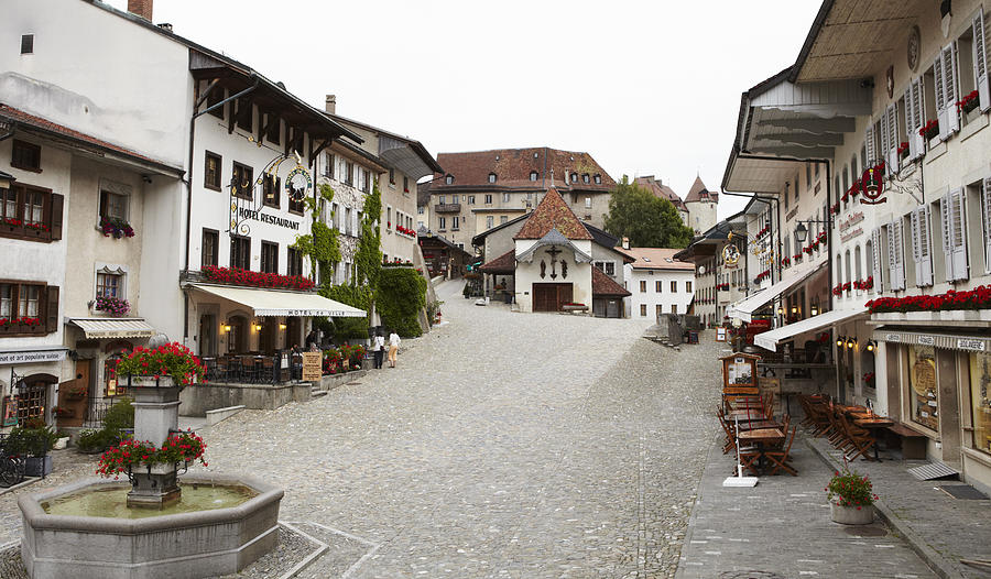 Gruyères market square 2 Photograph by Stephen Pennells