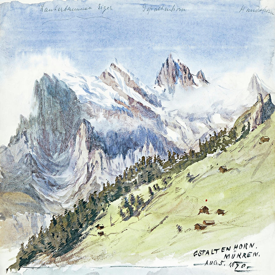 Gspaltenhorn Murren from Splendid Mountain Top Painting by John Singer ...