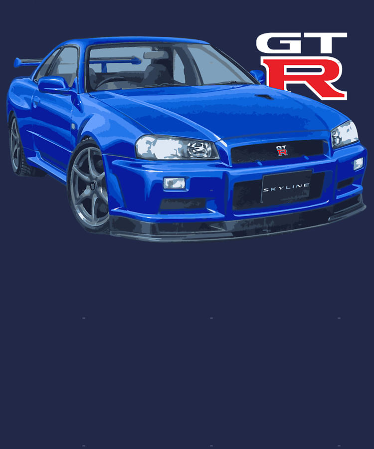 GT-R R34 V spec II N1 Skyline BNR34 paul walker Sticker Digital Art by ...