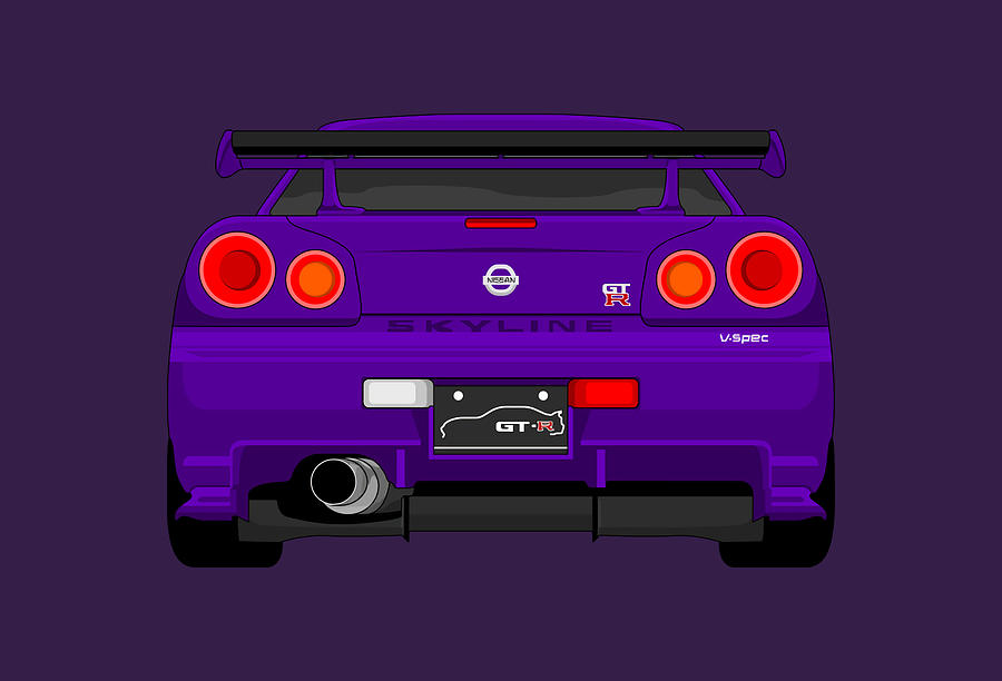 GTR R34 PURPLE girl nature Painting by Anderson Adam | Fine Art America