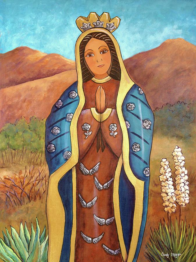 Madonna Painting - Guadalupe de los Milagros by Candy Mayer