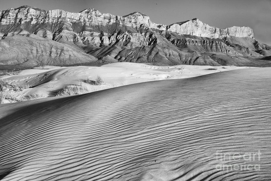 Guadalupe Mountains National Park Salt Basin Dunes Landscape Black And White Photograph by Adam Jewell