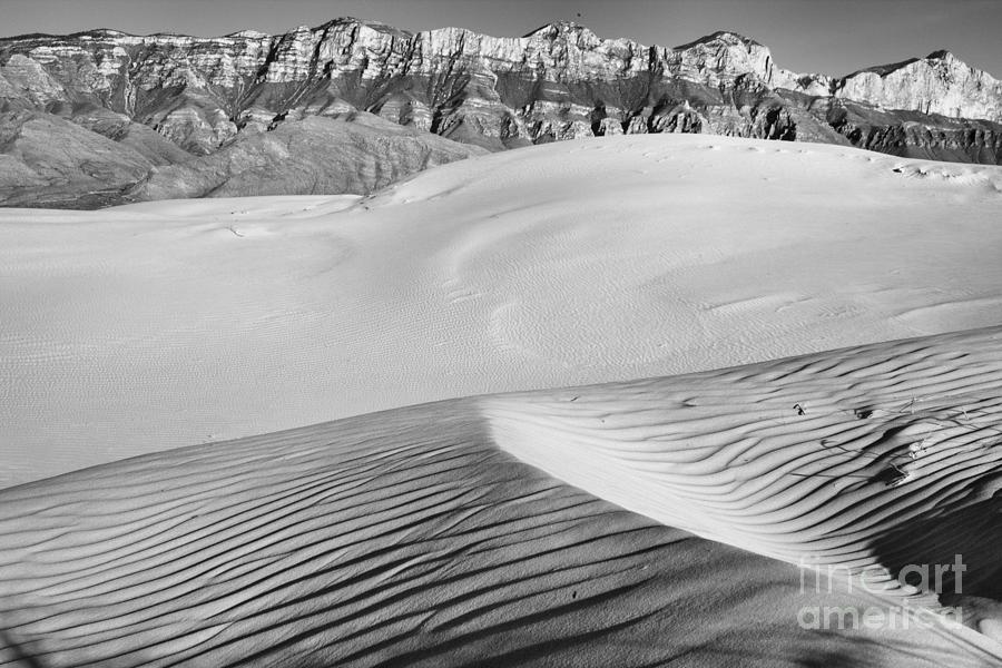 Guadalupe Mountains Ripples And Curves Black And White Photograph by Adam Jewell