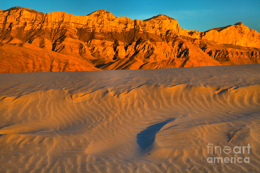 Guadalupe Mountains Salt Basin Dunes Sunset Glow Photograph by Adam Jewell
