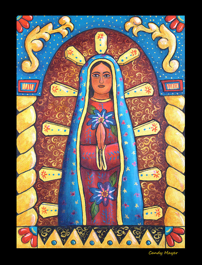Guadalupe Retablo Painting by Candy Mayer
