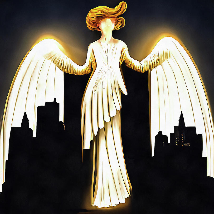 Guardian Angel 01 New York City Digital Art by Matthias Hauser