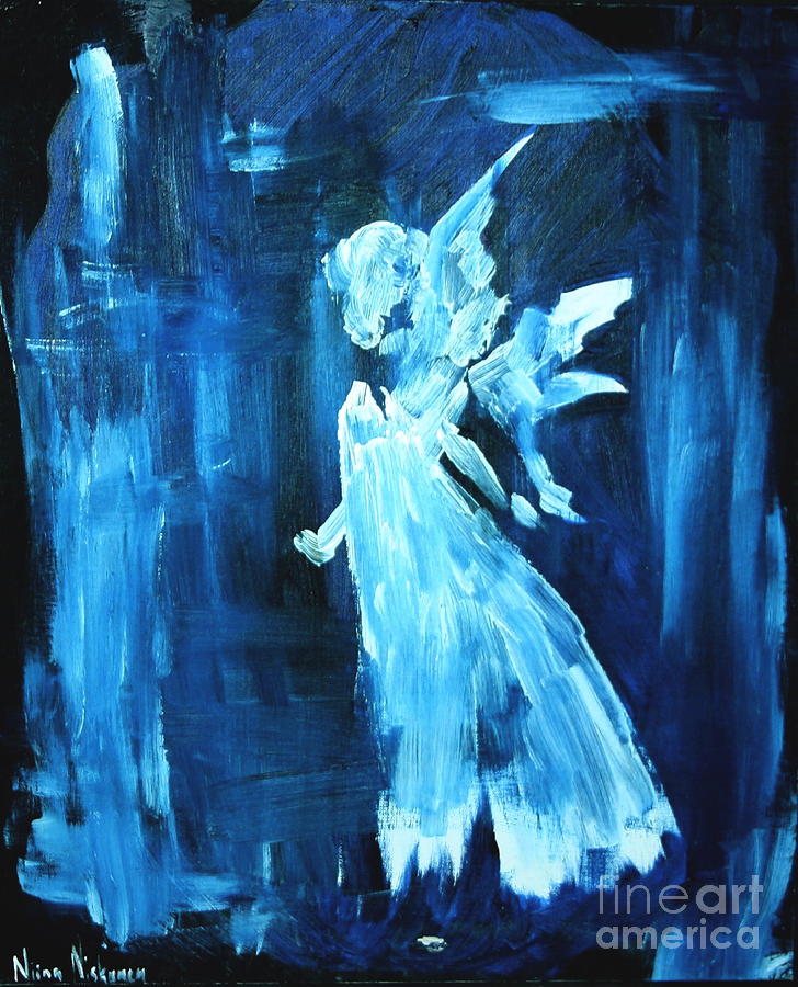 Guardian Angel Blue Palette Painting by Niina Niskanen - Fine Art America