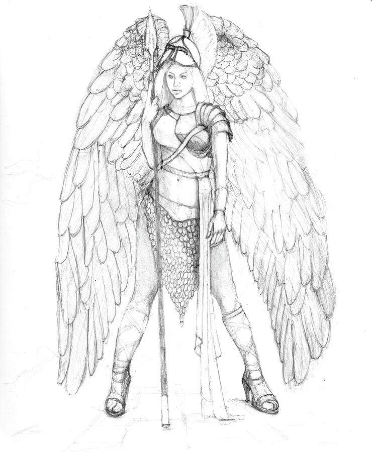 Guardian Angel Drawing by Joel Keener Guardian Angel Drawing by Joel Keener
