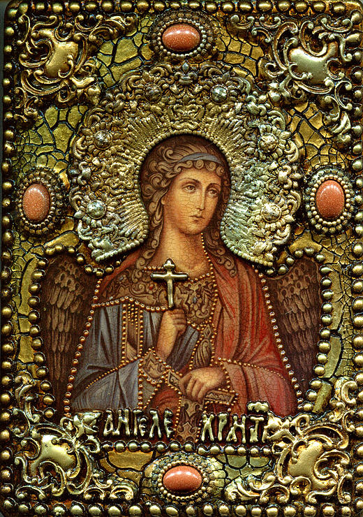 Icon Painting - Guardian angel by Michael Razdolsky 