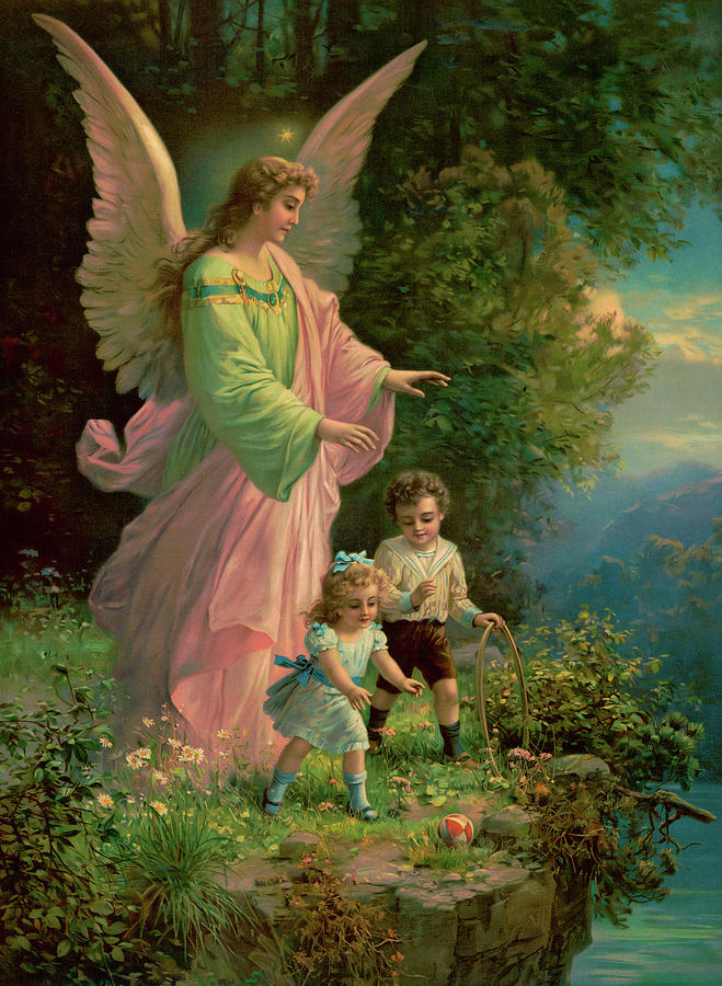 Guardian Angel Painting by Popular Graphic Arts - Pixels