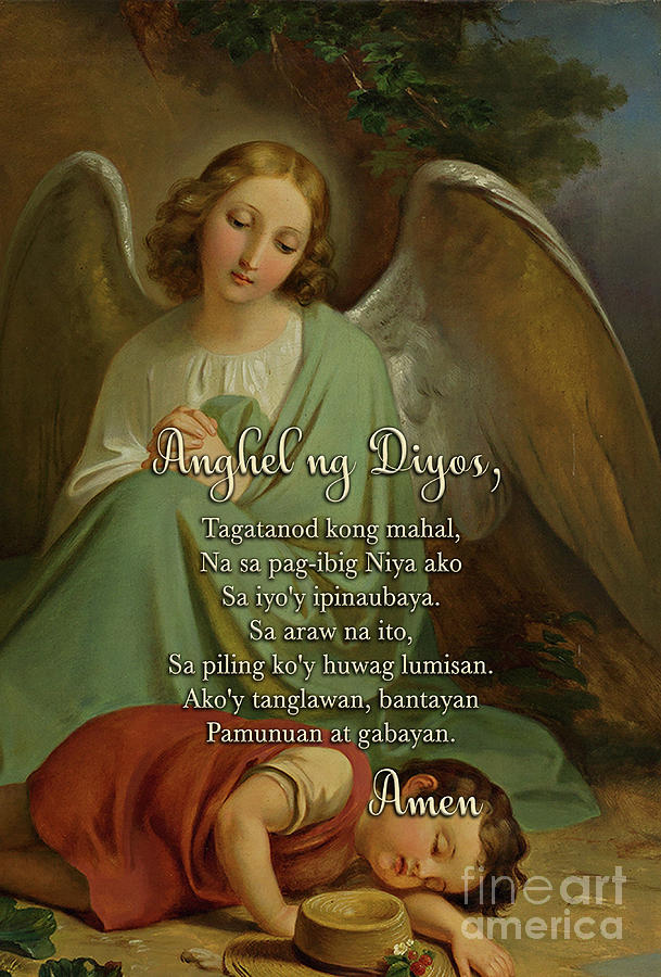 Guardian Angel Prayer In Filipino Digital Art By Armor Of God Store