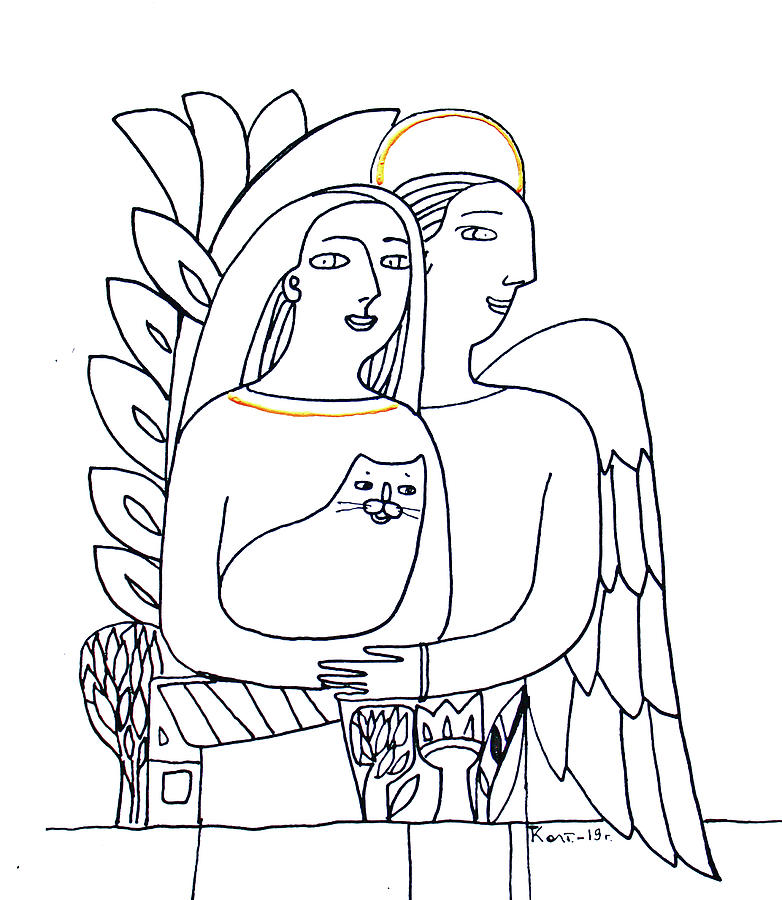 Guardian Angel Drawing by Tatiana Koltachikhina