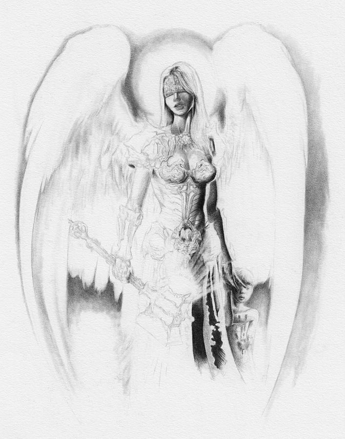 Guardian Angel - Traditional Art Drawing by Ryan Nieves