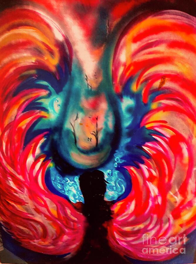 Abstract Painting - Guardian Angel Watching by Diane Stockard