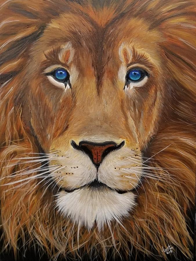 Guardian Lion Painting by JJ Burton - Pixels