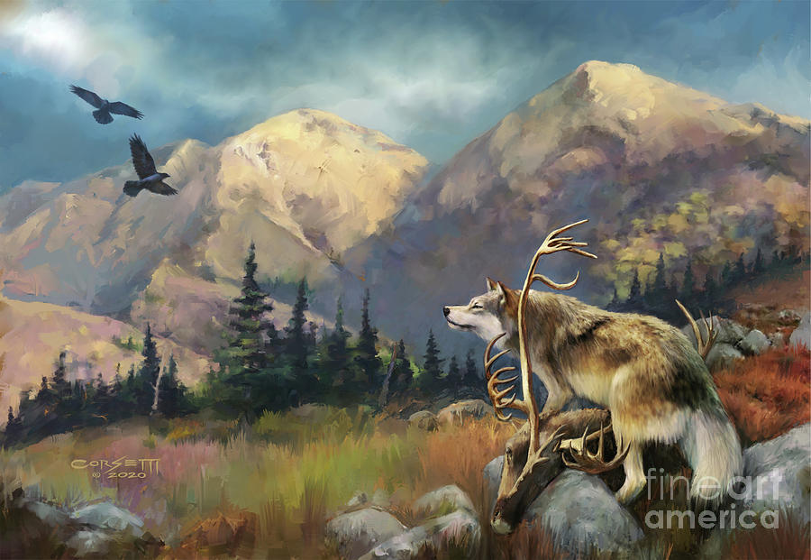 Nature Painting - Guardian of the Prey by Robert Corsetti