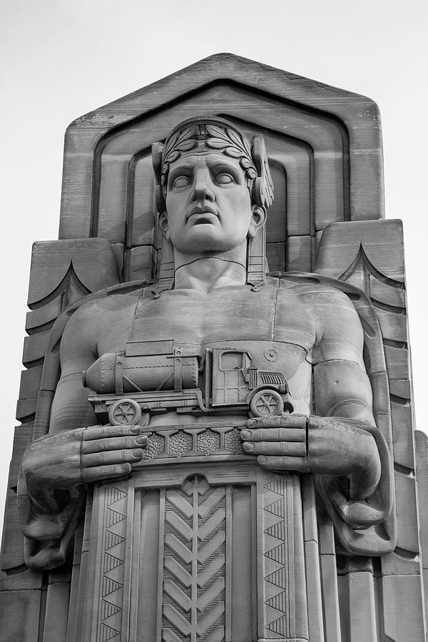 Guardian Of Traffic Cement Truck BW Photograph by Dale Kincaid