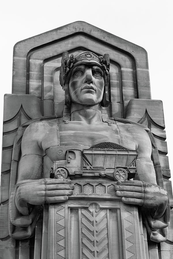 Guardian Of Traffic Dump Truck BW Photograph by Dale Kincaid